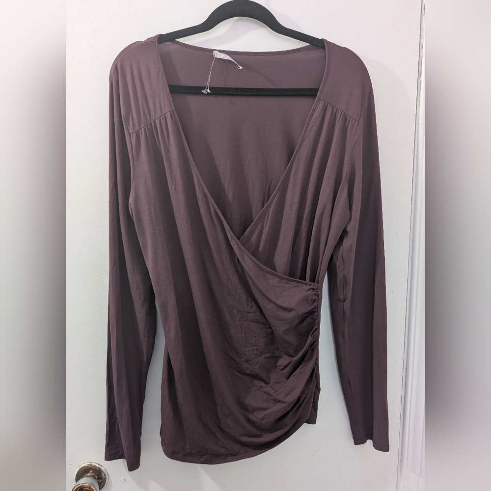 InWear Elegant Mauve Long Sleeve Wrap-over top Large